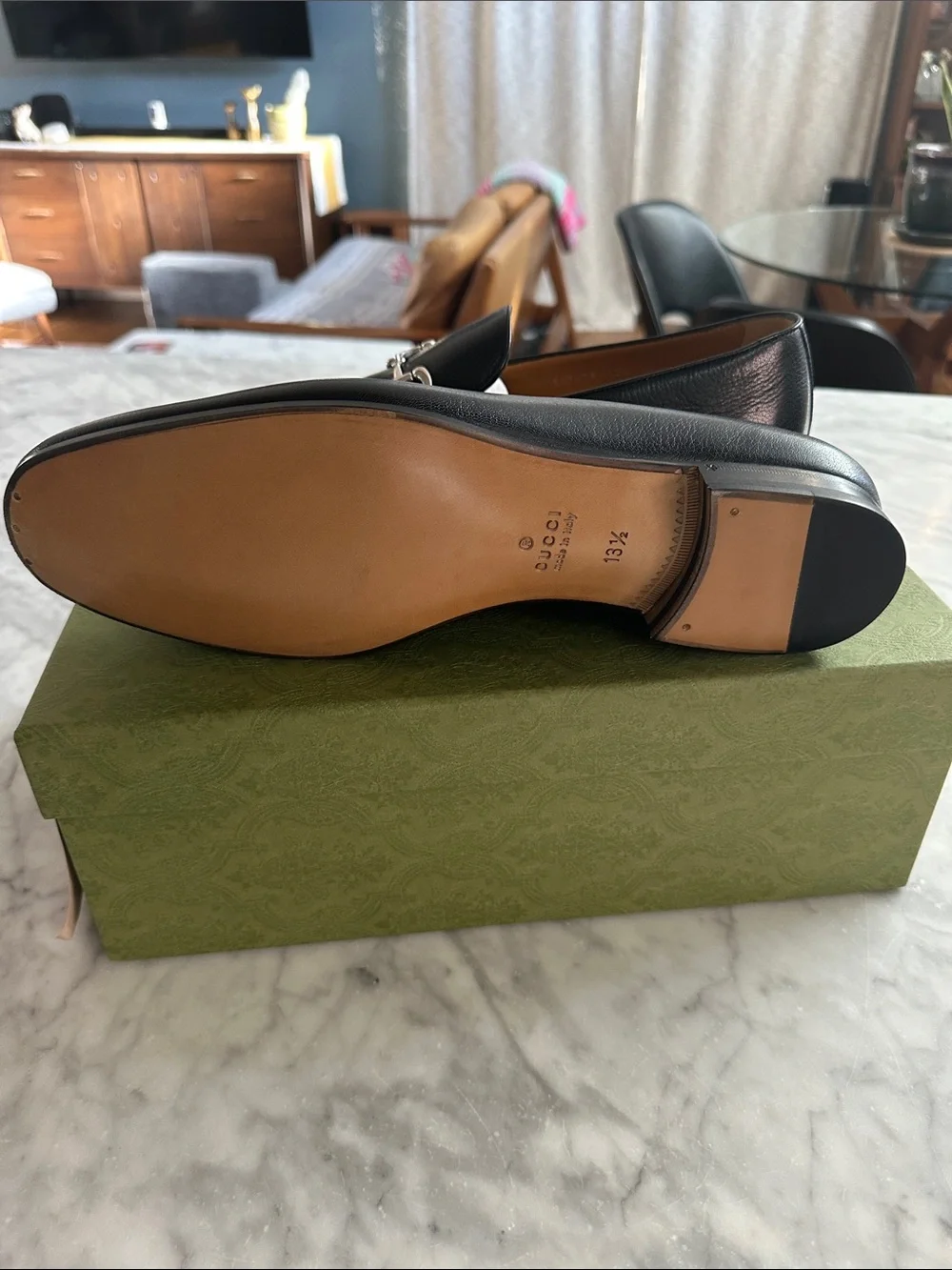 Gucci Princeton Black Leather Horsebit Loafers
